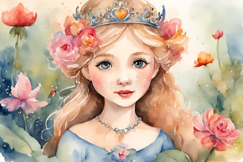 Prinzessin im Märchengarten. vektor abbildung