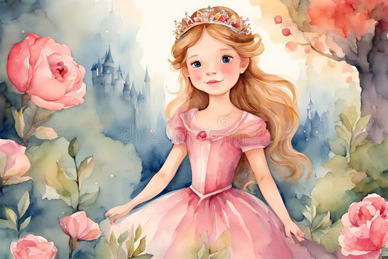 Prinzessin im Märchengarten. vektor abbildung
