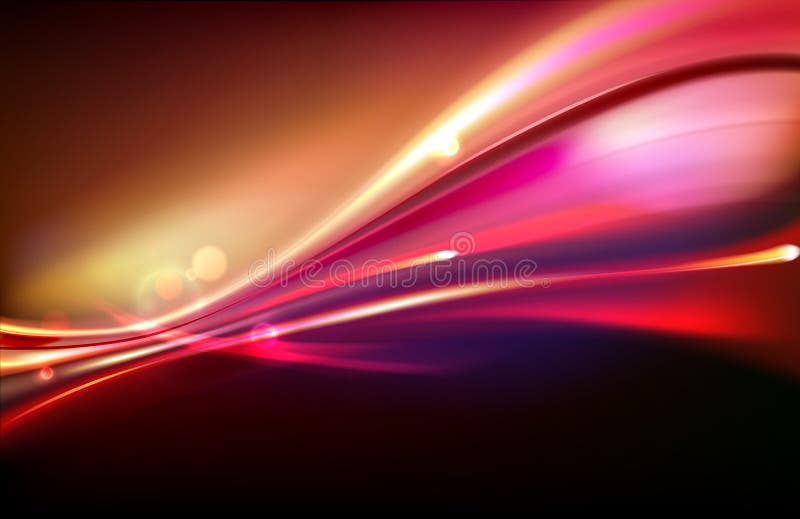 Vector illustration of red abstract background with blurred magic neon light curved lines. Vector illustration of red abstract background with blurred magic neon light curved lines