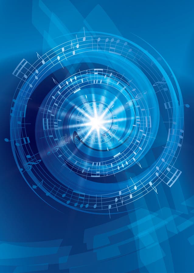 Blue abstract music background - vector flyer. Blue abstract music background - vector flyer