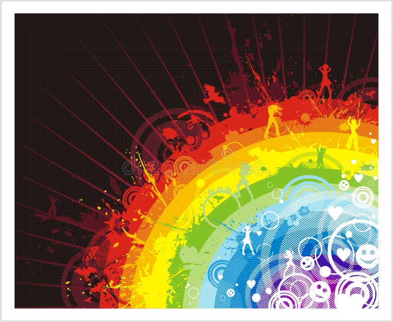 Priorità bassa astratta con il Rainbow illustrazione vettoriale Priorità bassa astratta con il Rainbow illustrazione vettoriale