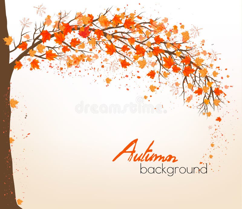 Priorità bassa astratta di autunno con i fogli variopinti illustrazione vettoriale
