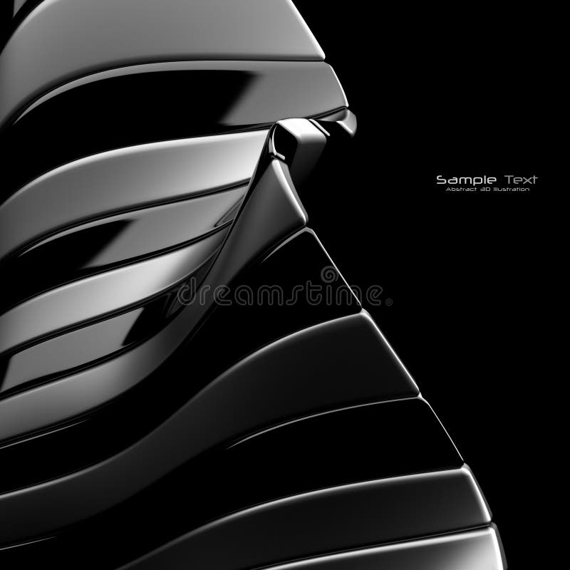 Black abstract background with glossy plastic and metal elements. Black abstract background with glossy plastic and metal elements