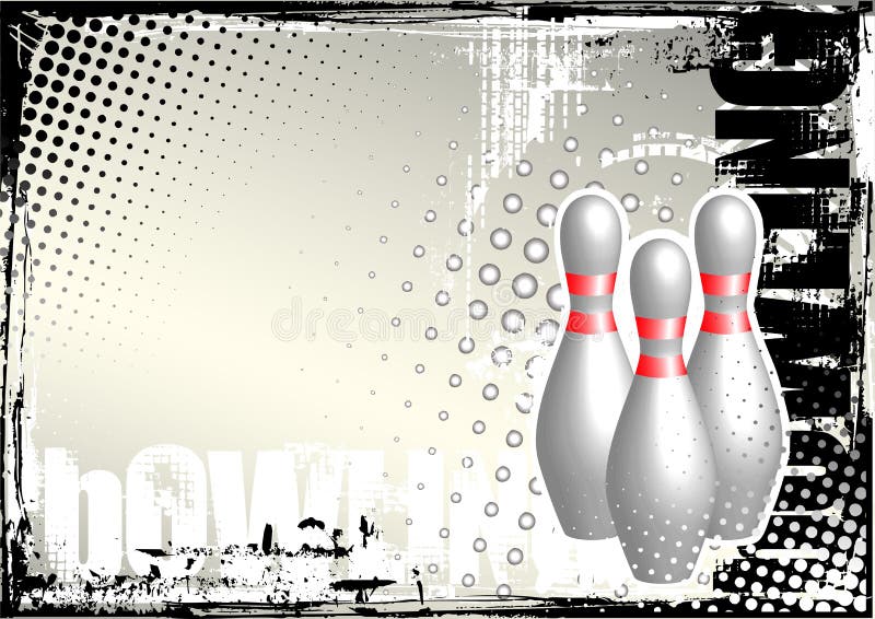Priorità bassa del manifesto del grunge di bowling illustrazione vettoriale Priorità bassa del manifesto del grunge di bowling illustrazione vettoriale