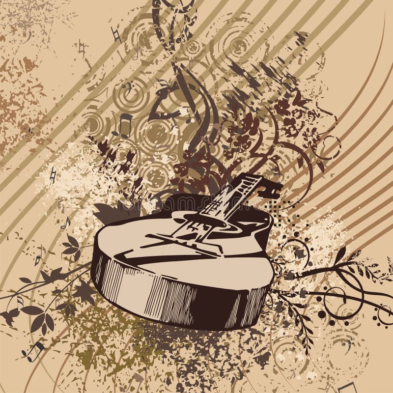 Priorità bassa dello strumento di musica di Grunge royalty illustrazione gratis Priorità bassa dello strumento di musica di Grunge royalty illustrazione gratis