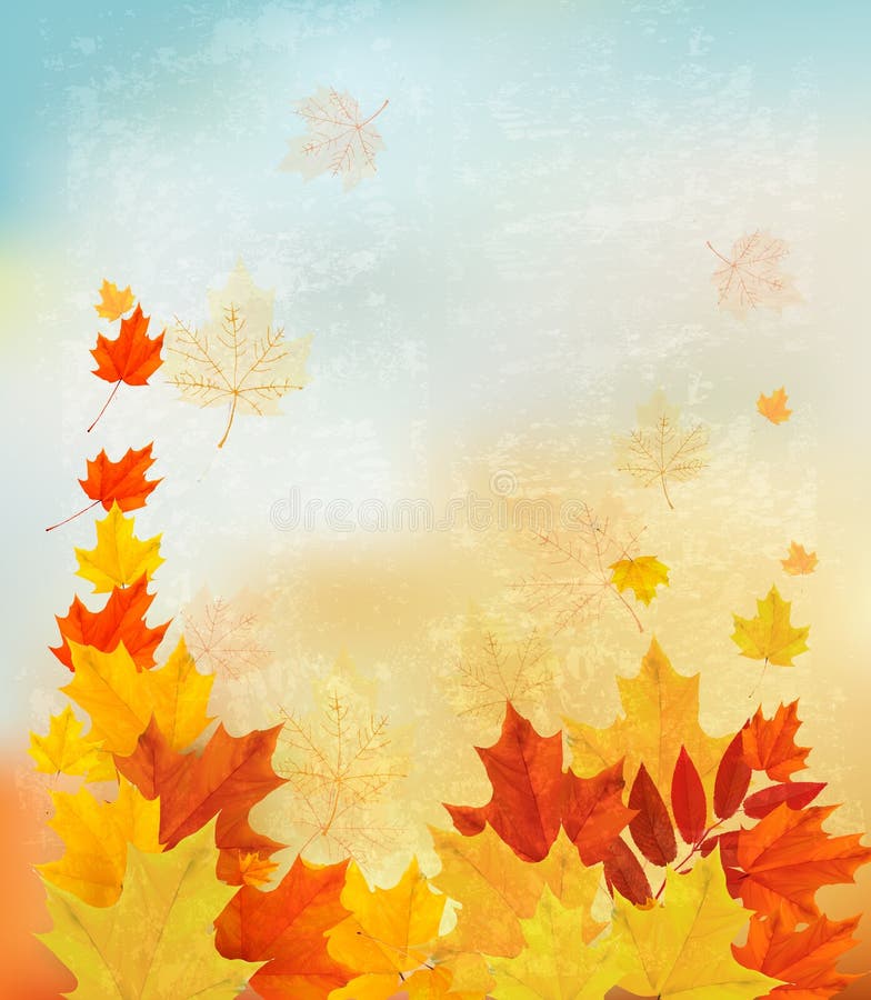 Priorità bassa di autunno con i fogli variopinti illustrazione di stock