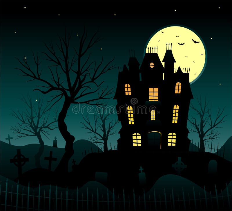 Haunted hosue halloween background, vector illustration. Haunted hosue halloween background, vector illustration