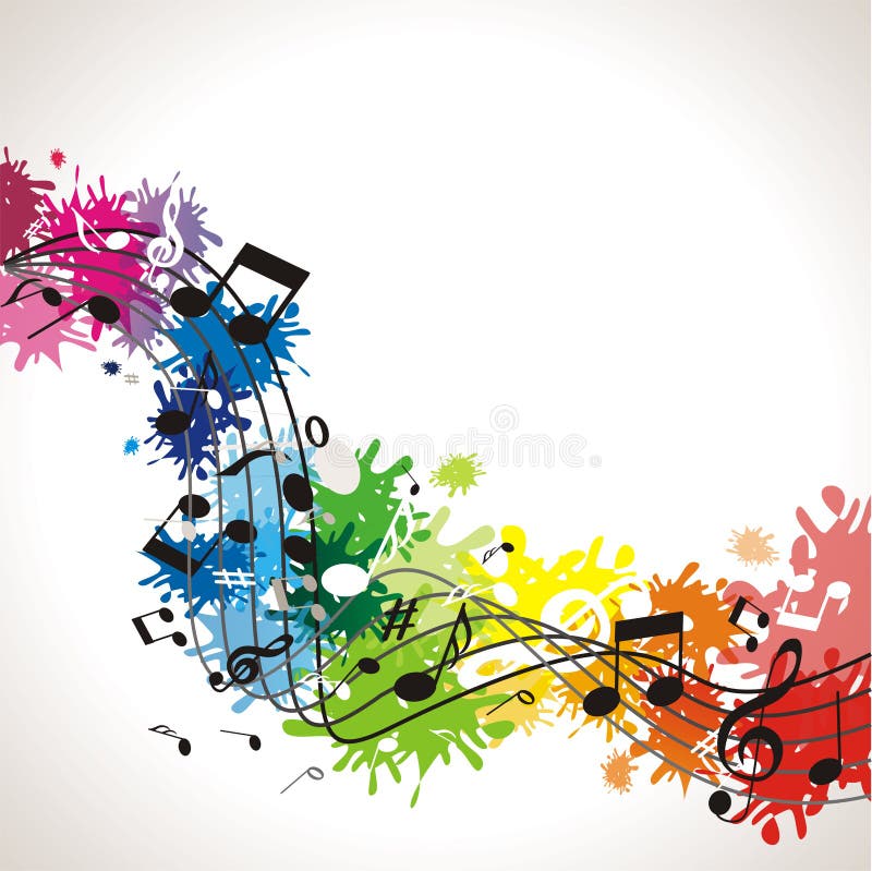 Colorful music background with notes. Colorful music background with notes