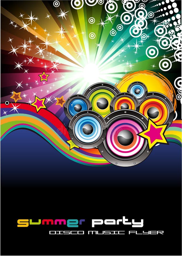 Colorful Rainbow Abstract Music Background for Disco flyers. Colorful Rainbow Abstract Music Background for Disco flyers
