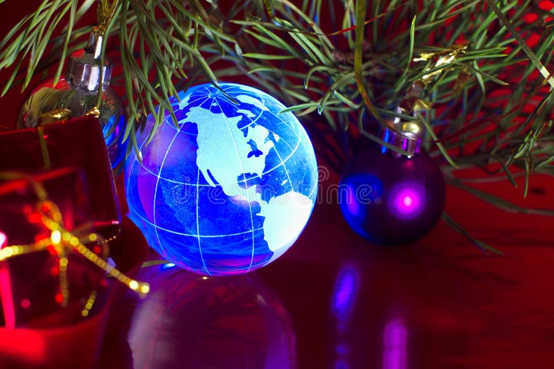 Priorità bassa di natale dell'America del Nord del globo della terra fotografia stock libera da diritti Priorità bassa di natale dell'America del Nord del globo della terra fotografia stock libera da diritti