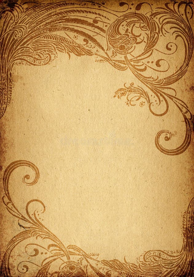 parchment with grunge floral background. parchment with grunge floral background