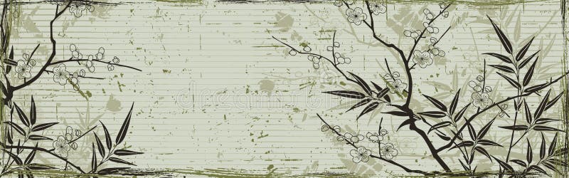 Illustration of japanese floral background. Illustration of japanese floral background.