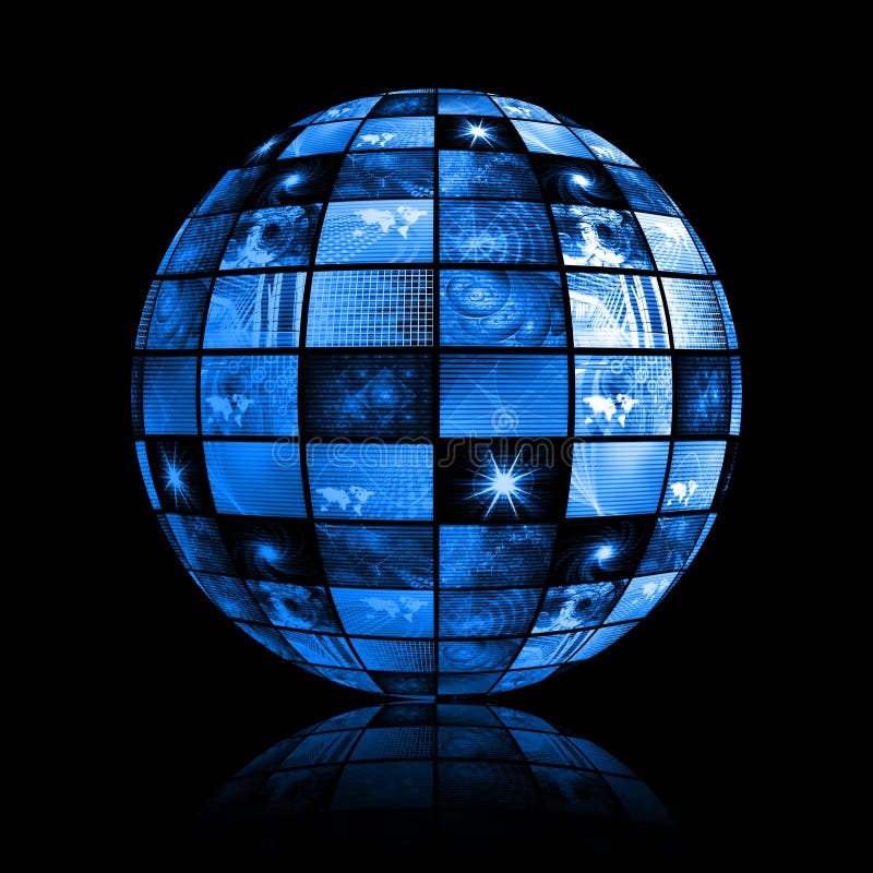 Priorità bassa futuristica blu di Digitahi TV royalty illustrazione gratis