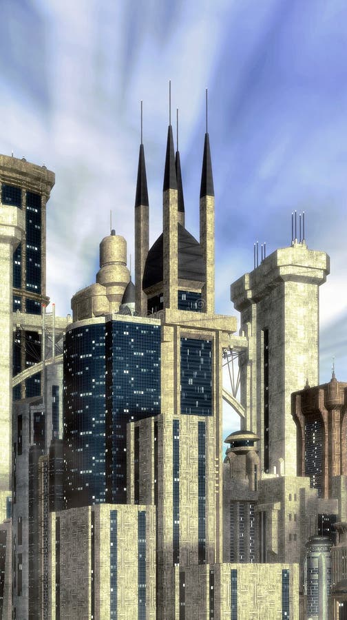 Priorità bassa futuristica della città illustrazione vettoriale