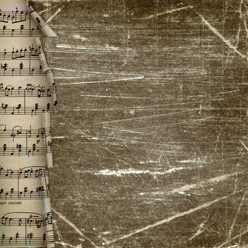 Priorità bassa scura di Grunge con il bordo di carta di musica illustrazione di stock Priorità bassa scura di Grunge con il bordo di carta di musica illustrazione di stock