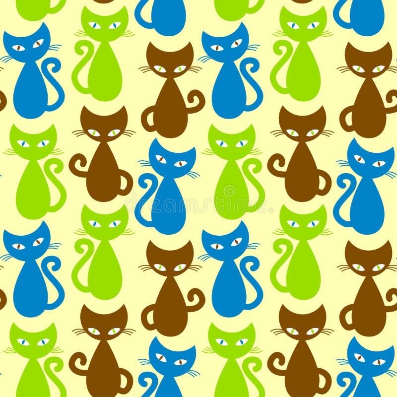 Priorità bassa senza giunte dei gatti illustrazione vettoriale Priorità bassa senza giunte dei gatti illustrazione vettoriale