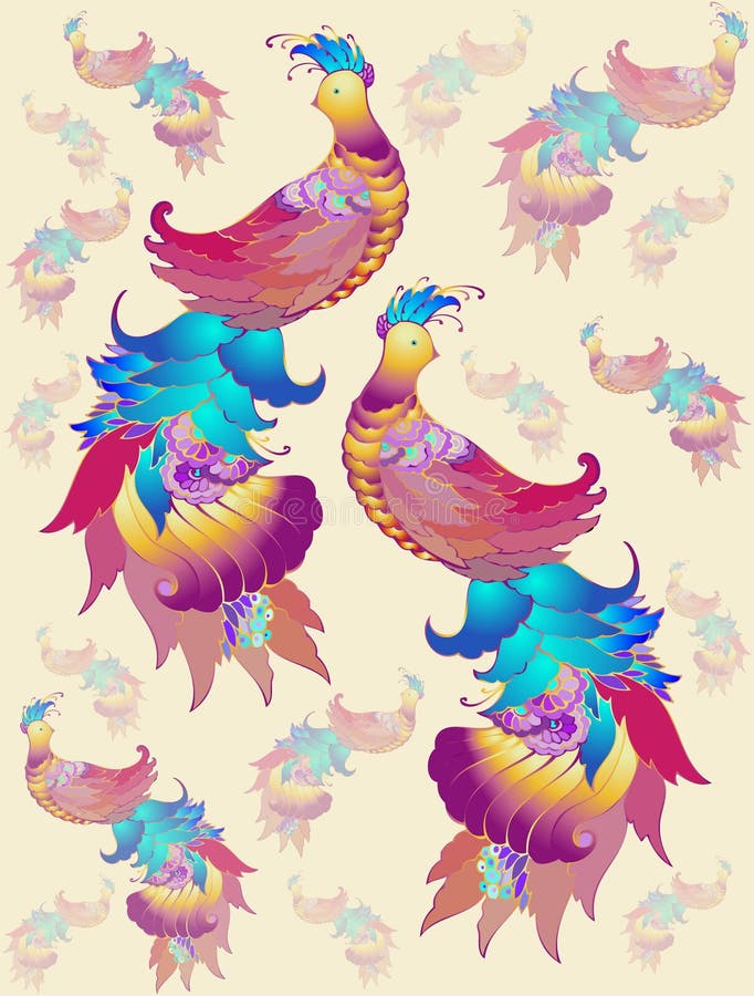 Priorità bassa senza giunte. Uccelli dell'illustrazione. royalty illustrazione gratis Priorità bassa senza giunte. Uccelli dell'illustrazione. royalty illustrazione gratis