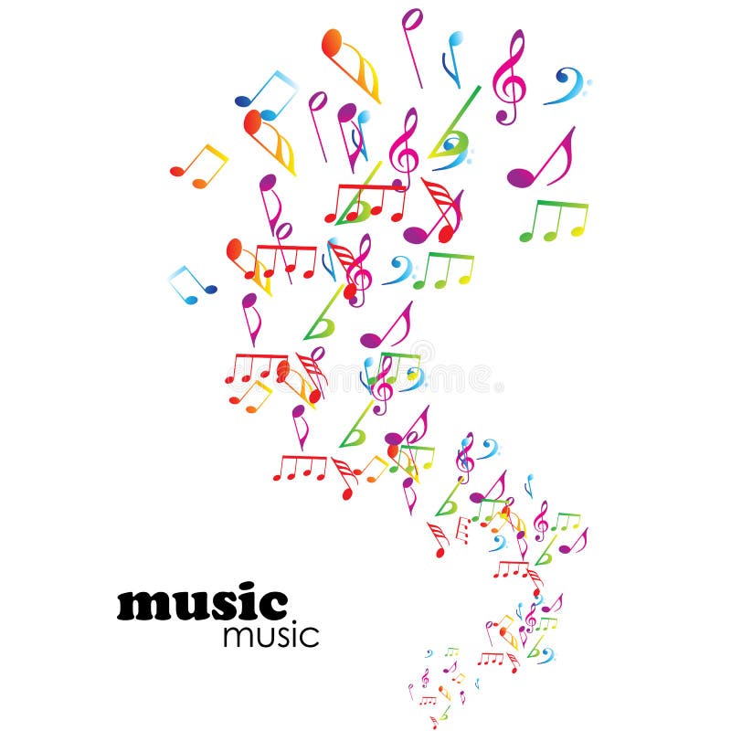 Colorful music background with clefs. Colorful music background with clefs