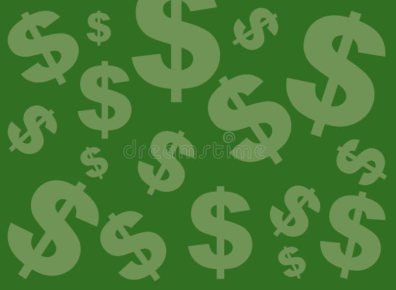 Priorità bassa verde del segno del dollaro illustrazione di stock