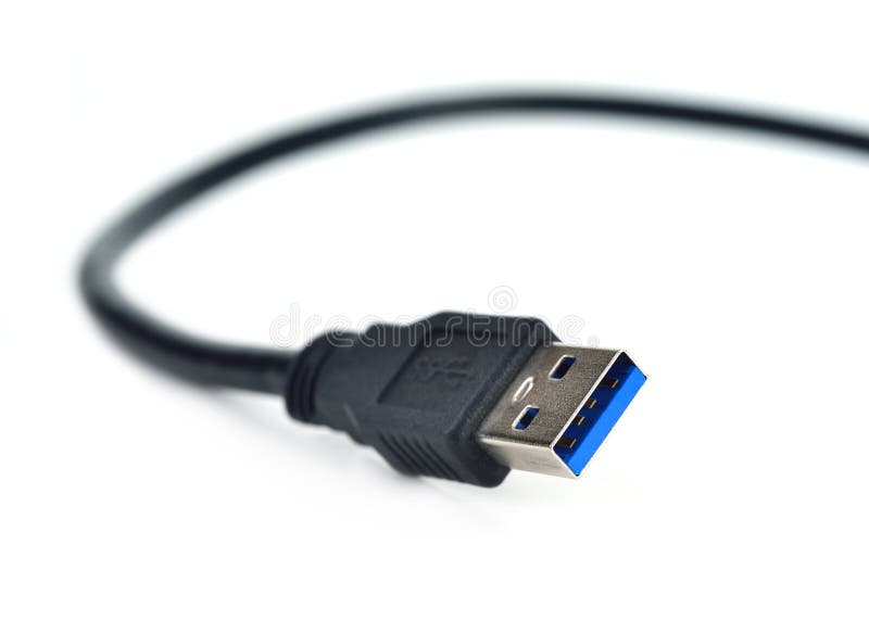 Prise d'USB d'isolement sur le blanc photographie stock libre de droits Prise d'USB d'isolement sur le blanc photographie stock libre de droits