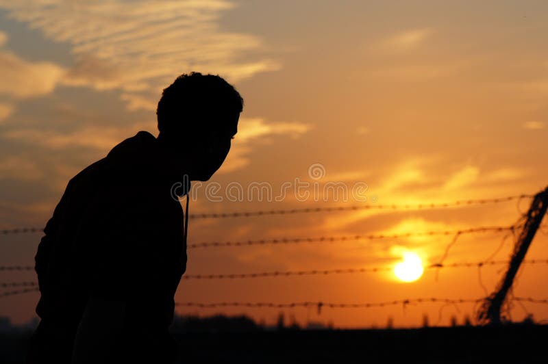 Prisioneiro no por do sol