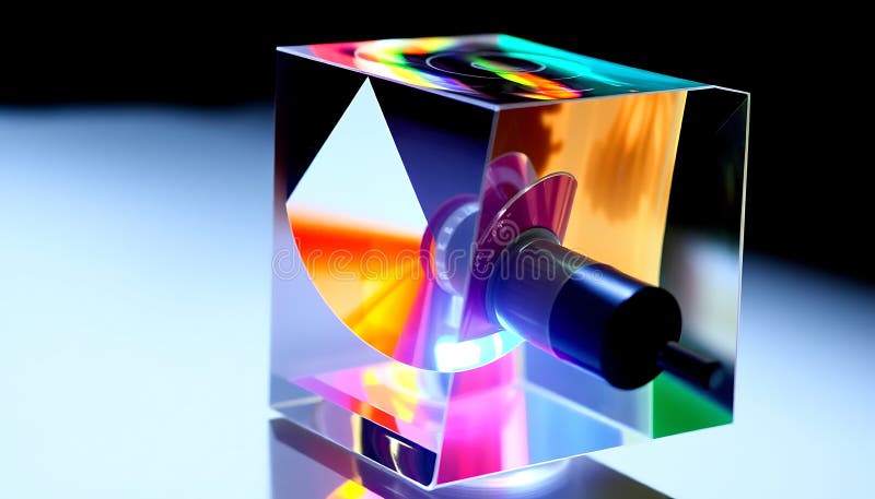 Prism light effect, colorful light, optical prism, rainbow prism, prism, light effect Generative AI royalty free illustration