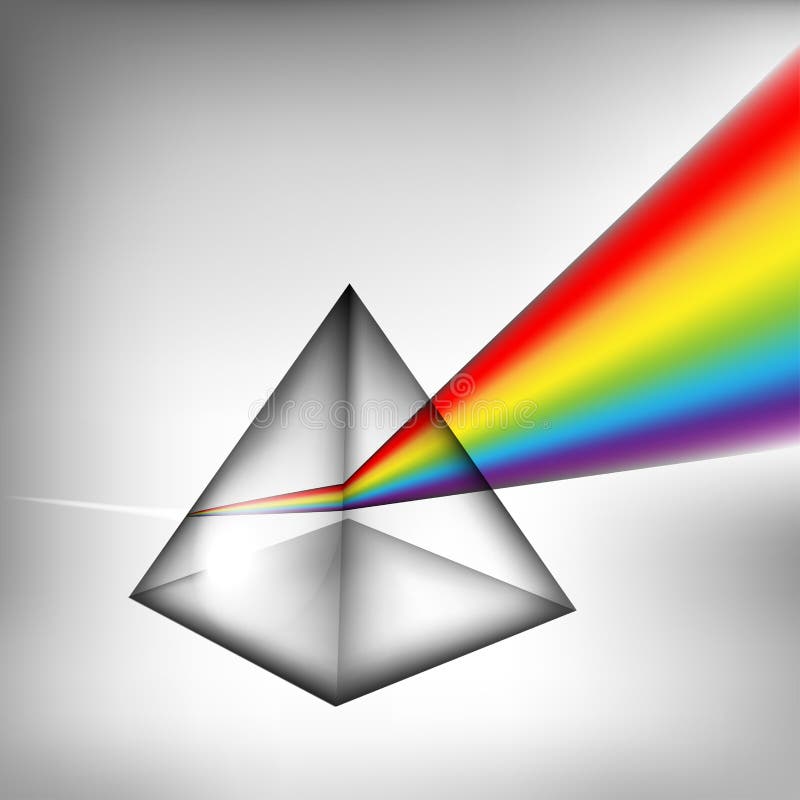 Prisma 3d con la luz ilustración del vector. Ilustración de refleje