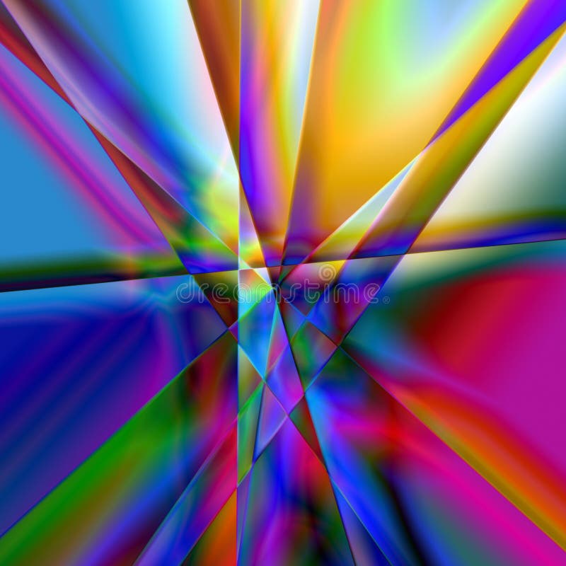 Colourful Psychodelic Prism Abstract With Multiple Colours, Blue, Red, Yellow, Green, Background Graphic. Colourful Psychodelic Prism Abstract With Multiple Colours, Blue, Red, Yellow, Green, Background Graphic