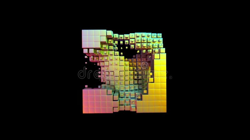 Prisme de cube en verre 3D holographique illustration de vecteur
