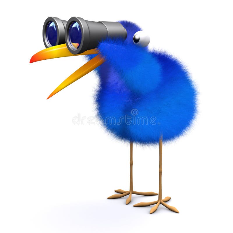 prismáticos azules del pájaro 3d libre illustration prismáticos azules del pájaro 3d libre illustration