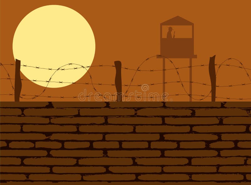 Prison camp illustration