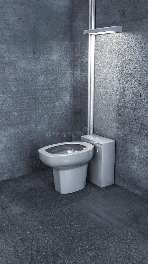 Premium Photo  Vertical shot of a scary toilet in black and white in prison