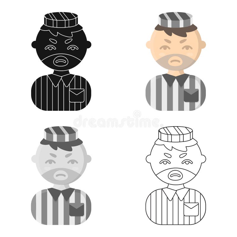 Prisoner Cartoon Icon. Illustration For Web And Mobile Design. Stock