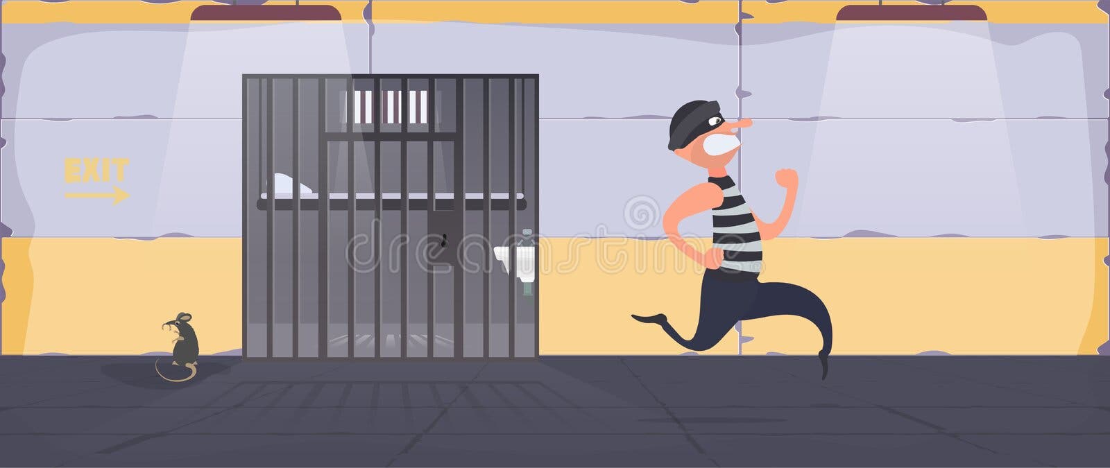 A prisoner escapes from prison jailbreak Vector Image