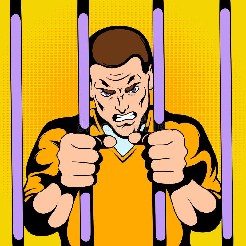 Cartoon Prisoner Behind Bars Stock Illustrations – 166 Cartoon Prisoner