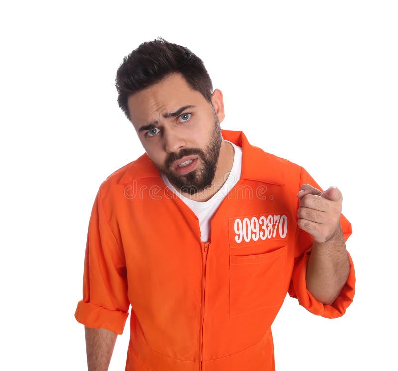 prisoner special jumpsuit white background 237414695