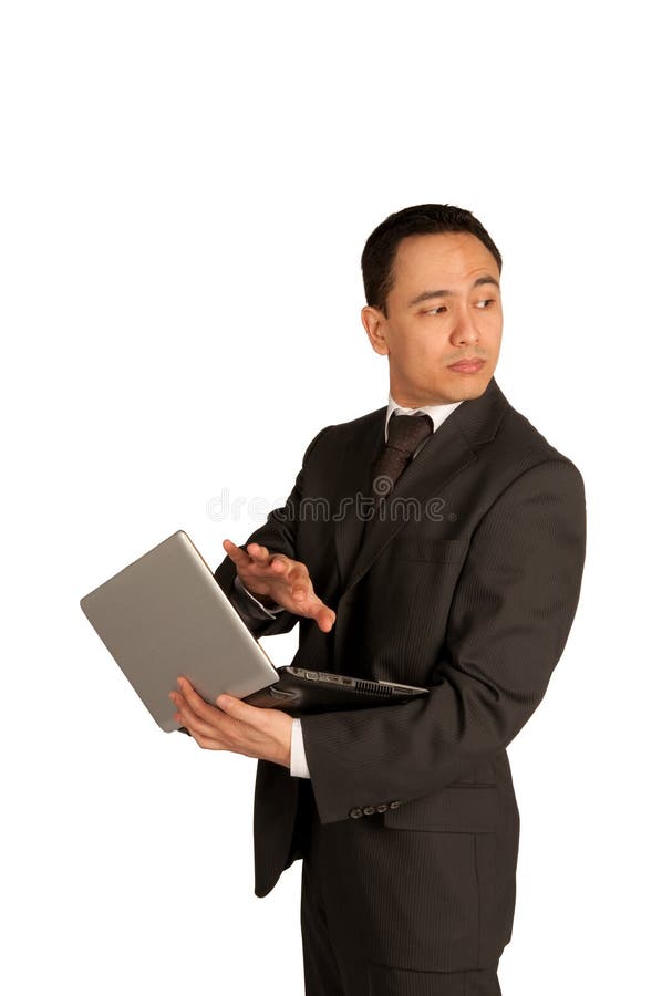 Privacidade protecing do homem de negócios novo imagem de stock royalty free Privacidade protecing do homem de negócios novo imagem de stock royalty free