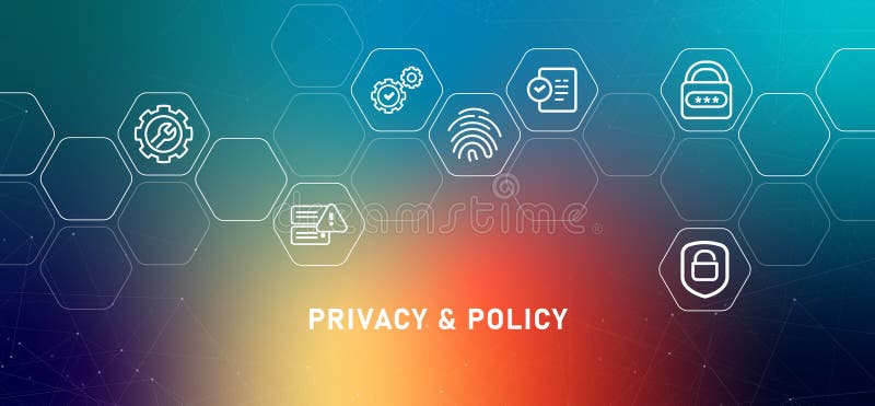 Privacy Policy Overview Gradient System Internet Safety and Data Protection Agreement Document vector illustration
