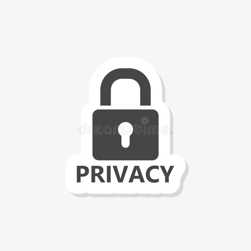 Daar bord Veranderlijk Privacy Sticker Icon Isolated on White Background Stock Vector -  Illustration of cybersecurity, secure: 155148325