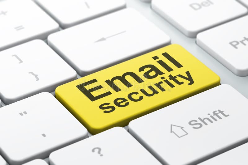 Privacyconcept: E-mailveiligheid op de achtergrond van het computertoetsenbord stock illustratie Privacyconcept: E-mailveiligheid op de achtergrond van het computertoetsenbord stock illustratie