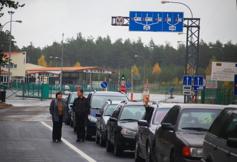 PRIVALKA, BELARUS - OCTOBER 15, 2013. checkpoint Privalka on the Belarusian-Lithuanian border