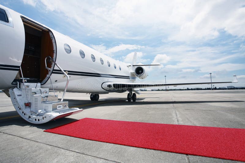 Private Airplane With Red Carpet Stock Image Image of outdoors, clear 197836265