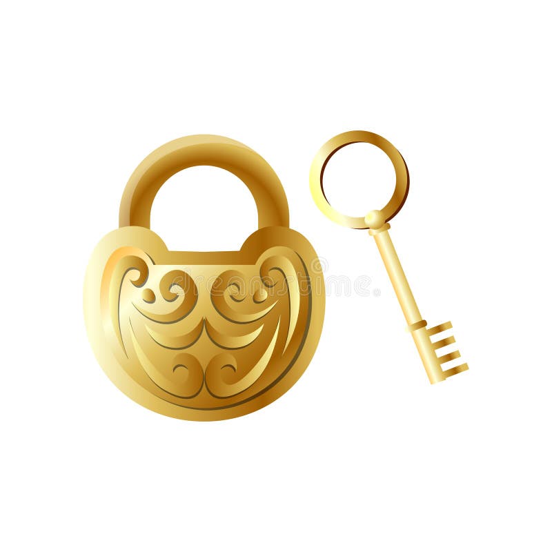 Locked and unlocked gold locks with keys Vector Image