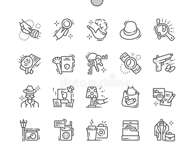 Private Detective Well-crafted Pixel Perfect Vector Thin Line Icons 30 2x Grid for Web Graphics and Apps.