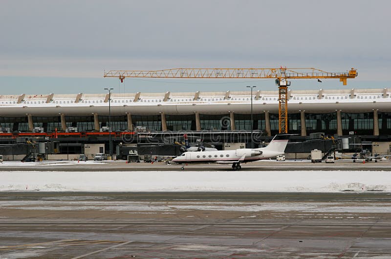 Private Jet and Crane