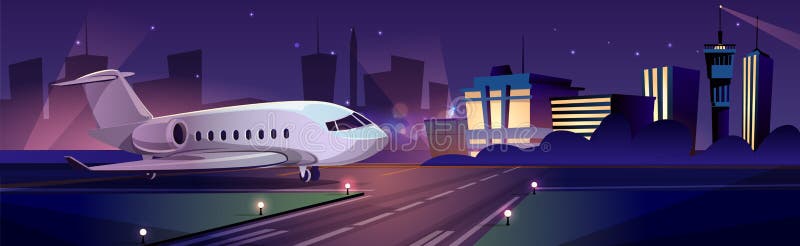 Passenger Aircraft on Airport Runaway Vector Stock Vector - Illustration of  aeroplane, commercial: 130827569