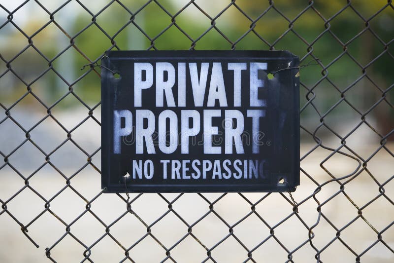 Private Property stock image. Image of link, warning, rusty 3694793