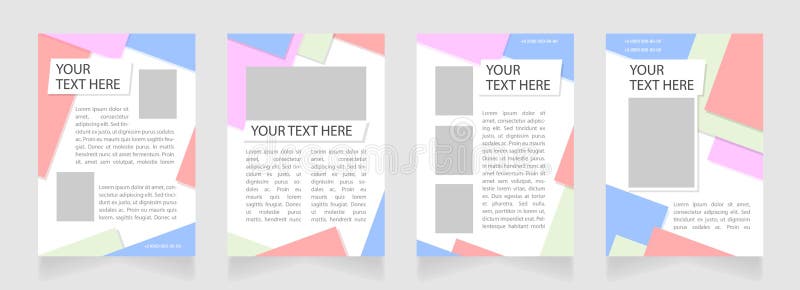 Private school promo blank brochure layout design. Educational program. Vertical poster template set with empty copy space for stock illustration
