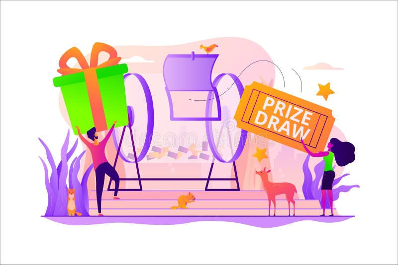 Prize Draw Concept Vector Illustration. Stock Vector - Illustration of