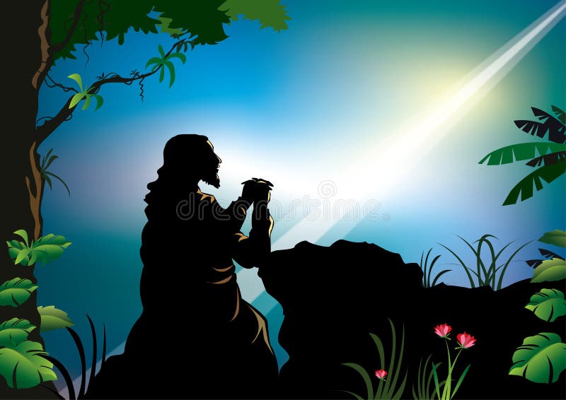 Jésus priant illustration de vecteur